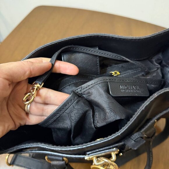 Michael Kors Hamilton Tote Bag – Black Leather – Women’s Handbag - Picture 6 of 16